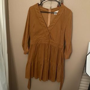 NWOT Mint Julep Boutique Tan Corduroy Dress, Medium